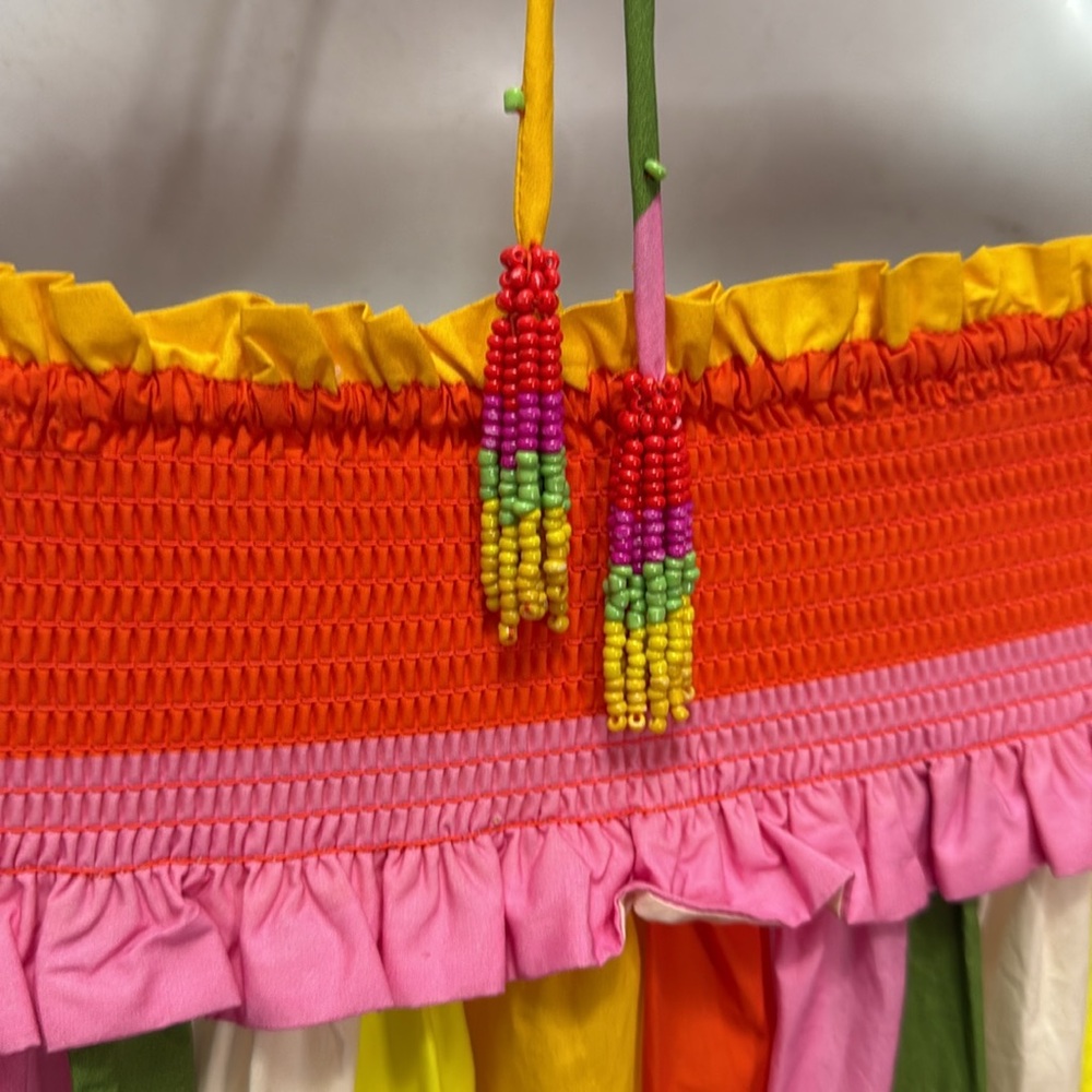 Farm Rio Mixed Neon Dress Sz M - Picture 3 of 5
